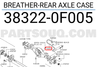 Nissan 383220F005 BREATHER-REAR AXLE CASE