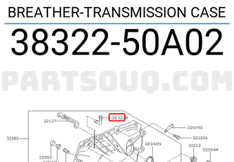 Nissan 3832250A02 BREATHER-TRANSMISSION CASE