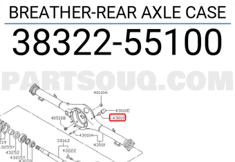 Nissan 3832255100 BREATHER-REAR AXLE CASE