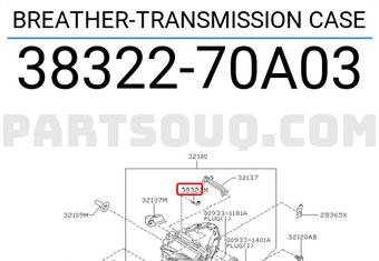 Nissan 3832270A03 BREATHER-TRANSMISSION CASE