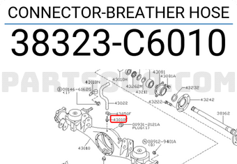 Nissan 38323C6010 CONNECTOR-BREATHER HOSE