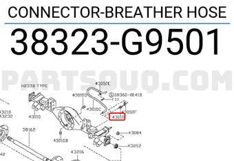 Nissan 38323G9501 CONNECTOR-BREATHER HOSE