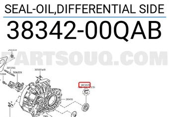 Nissan 3834200QAB SEAL-OIL,DIFFERENTIAL SIDE