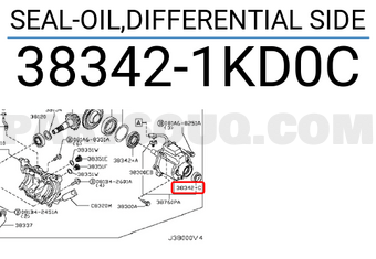 Nissan 383421KD0C SEAL-OIL,DIFFERENTIAL SIDE