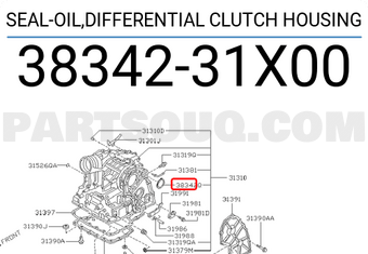 Nissan 3834231X00 SEAL-OIL,DIFFERENTIAL CLUTCH HOUSING