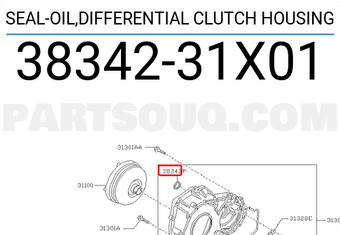 Nissan 3834231X01 SEAL-OIL,DIFFERENTIAL CLUTCH HOUSING
