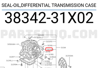 Nissan 3834231X02 SEAL-OIL,DIFFERENTIAL TRANSMISSION CASE