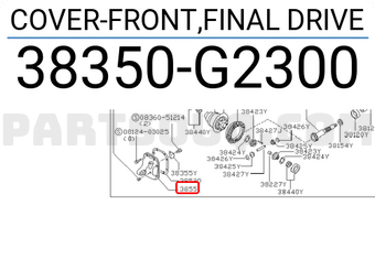 Nissan 38350G2300 COVER-FRONT,FINAL DRIVE