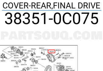 Nissan 383510C075 COVER-REAR,FINAL DRIVE