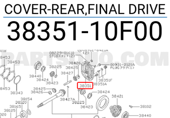 Nissan 3835110F00 COVER-REAR,FINAL DRIVE