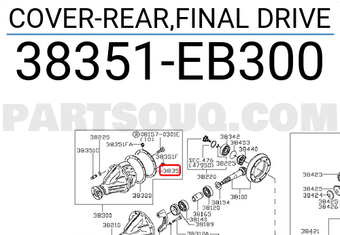 Nissan 38351EB300 COVER-REAR,FINAL DRIVE