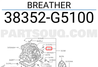 Nissan 38352G5100 BREATHER