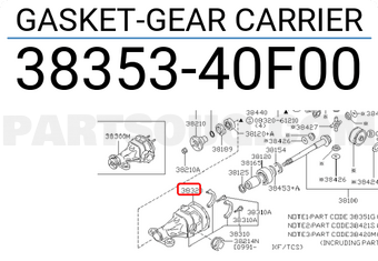 Nissan 3835340F00 GASKET-GEAR CARRIER