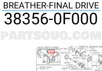 Nissan 383560F000 BREATHER-FINAL DRIVE