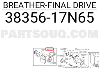 Nissan 3835617N65 BREATHER-FINAL DRIVE