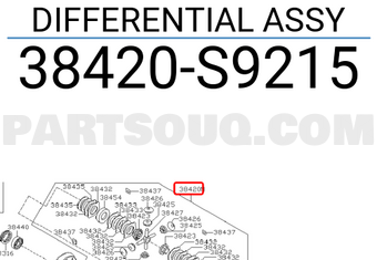 Nissan 38420S9215 DIFFERENTIAL ASSY