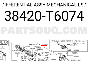 Nissan 38420T6074 DIFFERENTIAL ASSY-MECHANICAL LSD