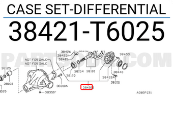 Nissan 38421T6025 CASE SET-DIFFERENTIAL