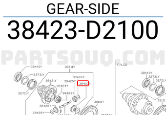 Nissan 38423D2100 GEAR-SIDE