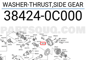 Nissan 384240C000 WASHER-THRUST,SIDE GEAR