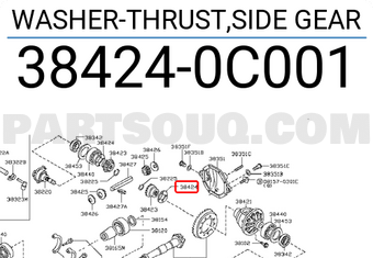 Nissan 384240C001 WASHER-THRUST,SIDE GEAR