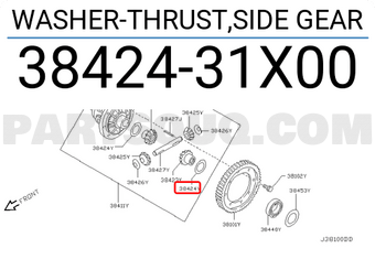 Nissan 3842431X00 WASHER-THRUST,SIDE GEAR