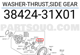Nissan 3842431X01 WASHER-THRUST,SIDE GEAR