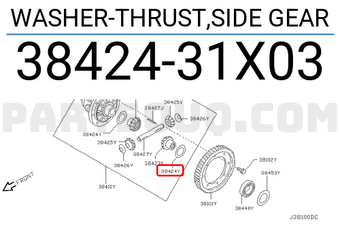 Nissan 3842431X03 WASHER-THRUST,SIDE GEAR