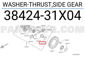Nissan 3842431X04 WASHER-THRUST,SIDE GEAR
