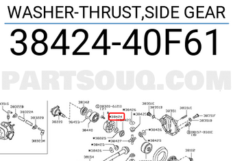Nissan 3842440F61 WASHER-THRUST,SIDE GEAR