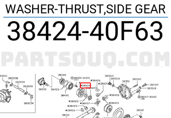 Nissan 3842440F63 WASHER-THRUST,SIDE GEAR