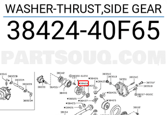 Nissan 3842440F65 WASHER-THRUST,SIDE GEAR
