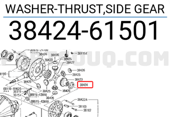 Nissan 3842461501 WASHER-THRUST,SIDE GEAR