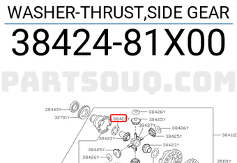 Nissan 3842481X00 WASHER-THRUST,SIDE GEAR