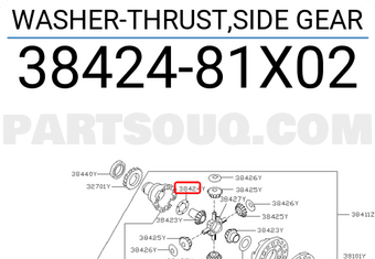 Nissan 3842481X02 WASHER-THRUST,SIDE GEAR