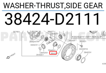 Nissan 38424D2111 WASHER-THRUST,SIDE GEAR