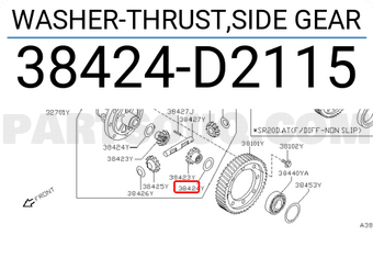 Nissan 38424D2115 WASHER-THRUST,SIDE GEAR