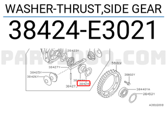 Nissan 38424E3021 WASHER-THRUST,SIDE GEAR