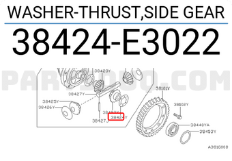 Nissan 38424E3022 WASHER-THRUST,SIDE GEAR