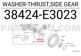 Nissan 38424E3023 WASHER-THRUST,SIDE GEAR