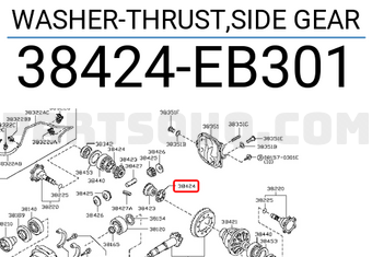 Nissan 38424EB301 WASHER-THRUST,SIDE GEAR