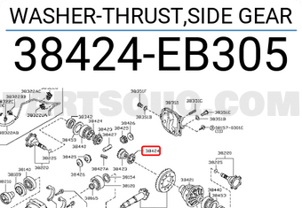 Nissan 38424EB305 WASHER-THRUST,SIDE GEAR