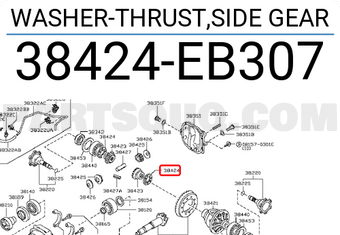 Nissan 38424EB307 WASHER-THRUST,SIDE GEAR
