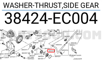 Nissan 38424EC004 WASHER-THRUST,SIDE GEAR