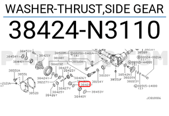Nissan 38424N3110 WASHER-THRUST,SIDE GEAR