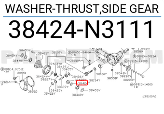 Nissan 38424N3111 WASHER-THRUST,SIDE GEAR