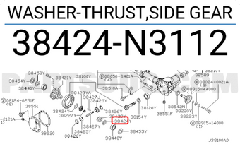 Nissan 38424N3112 WASHER-THRUST,SIDE GEAR