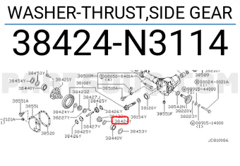 Nissan 38424N3114 WASHER-THRUST,SIDE GEAR