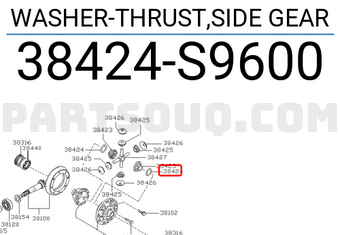 Nissan 38424S9600 WASHER-THRUST,SIDE GEAR