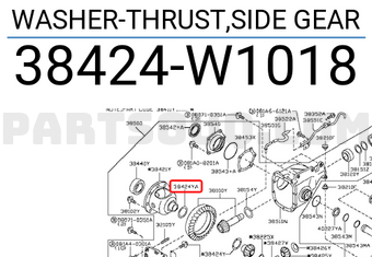 Nissan 38424W1018 WASHER-THRUST,SIDE GEAR